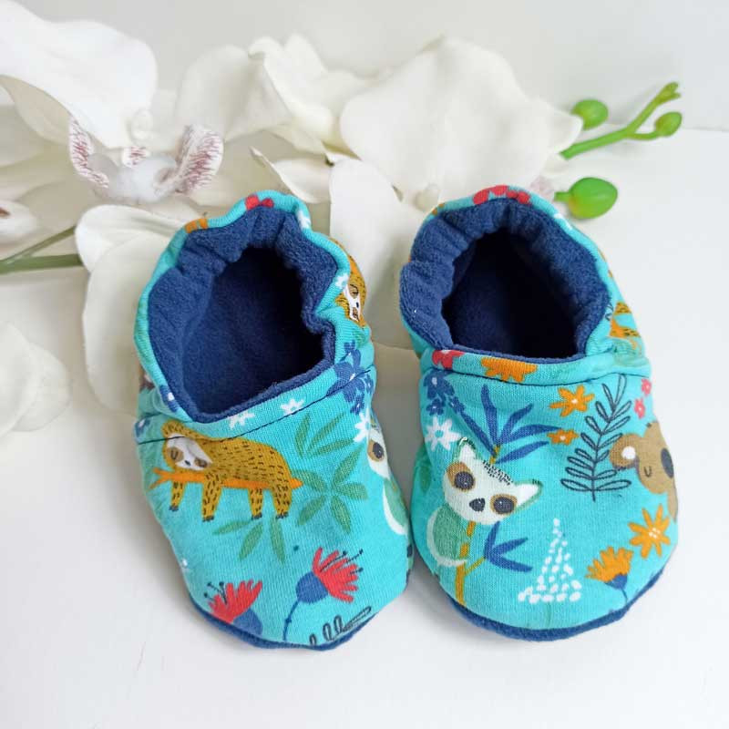 Chaussons bébé en tissu animaux des tropiques intérieur polaire