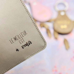 Protège livret de famille personnalisé avec 2 porte-clés en cuir