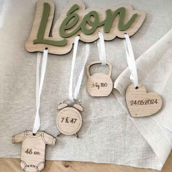 Prénom naissance personnalisé en bois
