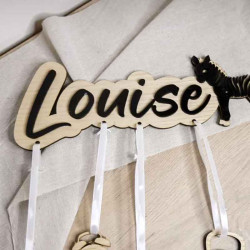 Prénom naissance personnalisé en bois modèle zèbre