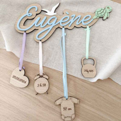 Prénom naissance personnalisé en bois modèle tortue