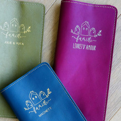 Couverture pour livret de famille en cuir personnalisé