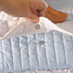 Cartable oie garçon coton vichy bleu personnalisé crèche