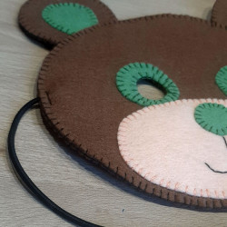 Masque Ours en tissu fait main