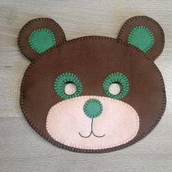 Masque enfants Ourson en feutrine et fait main