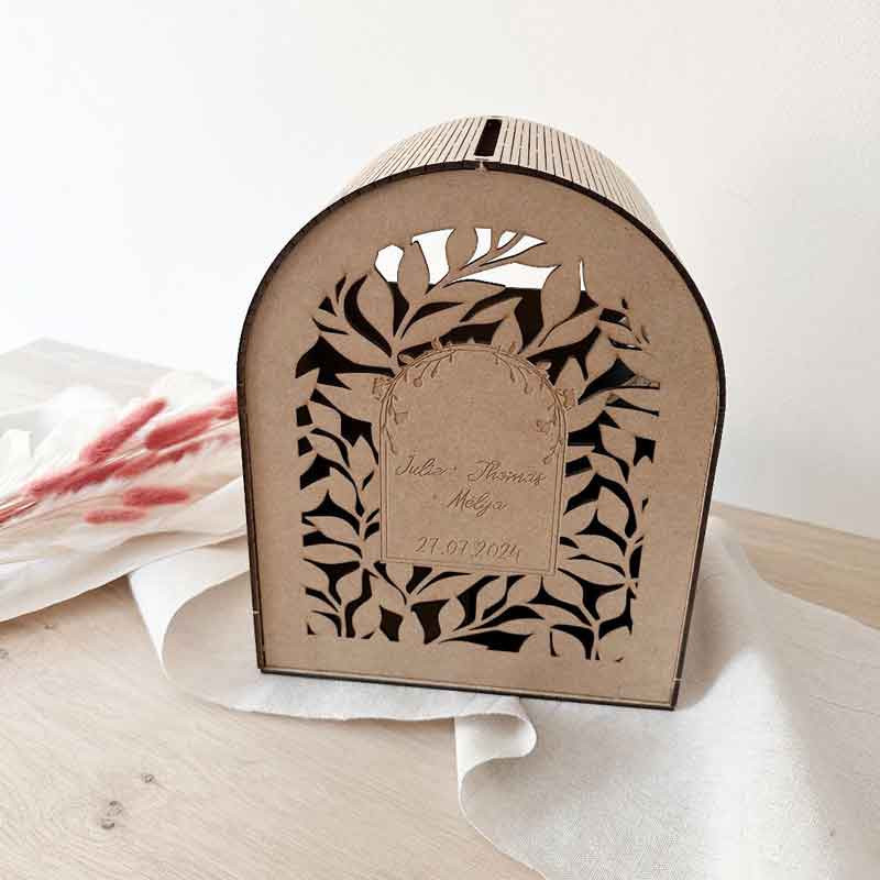 Urne Personnalisée en Bois pour Baptême, Mariage et Événements