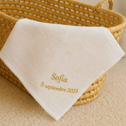 Lange de naissance personnalisé 80x80 cm