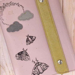 housse carnet de santé cuir papillons