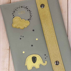 étui pour carnet de santé en cuir éléphant