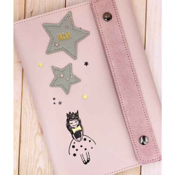 Protège carnet de santé princesse en cuir