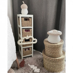 Boites de rangement champignon et gland beige pour chambre d'enfant