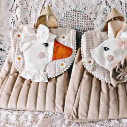 Sac à dos fille fait main motif oie