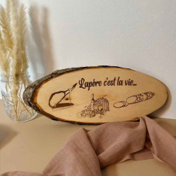 Planche apéro rondin de bois gravée