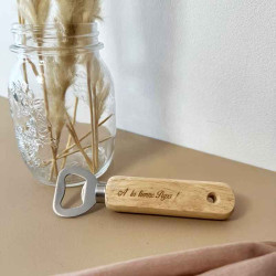 Coffret cadeau pour Apéritif personnalisé : décapsuleur et tire-bouchon en bois