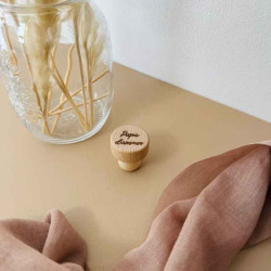 Bouchon de bouteille de vin en bois gravé pour cadeau invités