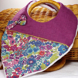 Bavoir Bandana Personnalisable en Liberty et Double Gaze
