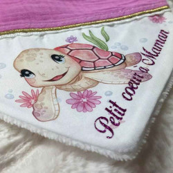 Bavoir bandana personnalisé fille animal tortue