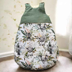 Gigoteuse Personnalisée Bébé Double Gaze Coton Mi-Saison Imprimé Savane