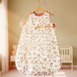 turbulette bébé fille artisanale en gaze de coton à fleurs