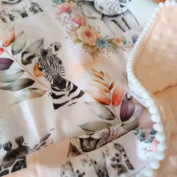 Couverture bébé animaux de la savane 90x75cm