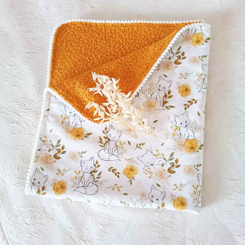 Couverture bébé personnalisée Renard- plaid bohème