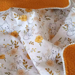 Plaid bébé tissu renards mi-saison