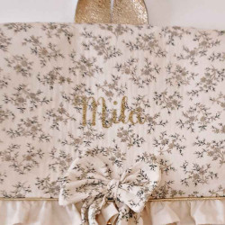 Cartable maternelle fille en tissu fleurs personnalisé