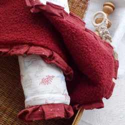 Couverture bébé double gaze de coton terracotta chaude