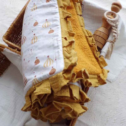 Couverture bébé double gaze de coton tissu montgolfières