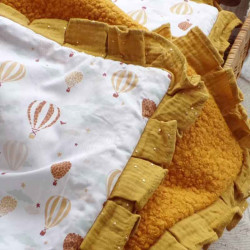 couverture hiver bébé chaude fourrure jaune moutarde