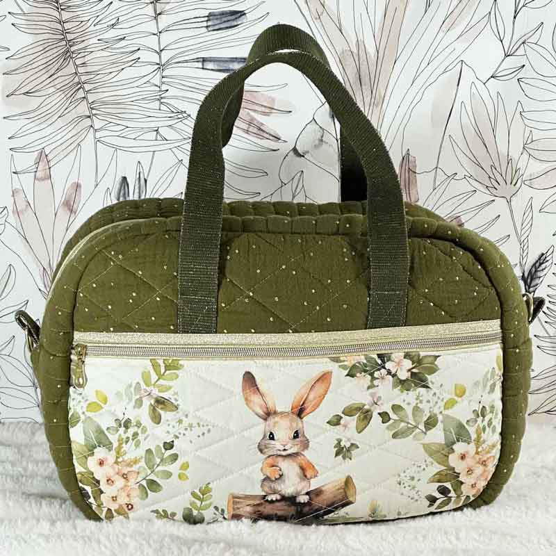 Sac à langer en double gaze de coton, couleur & imprimé au choix