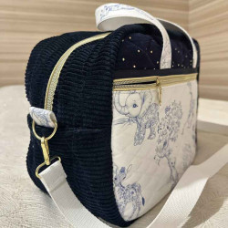 Sac à langer original tissu savane toile de jouy