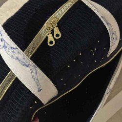 Sac à langer femme matelassé en toile de jouy