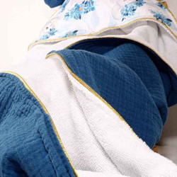 serviette de bain bébé éponge et double gaze oeko tex faite main