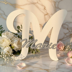 Prénom en bois avec initiale décoration de chambre