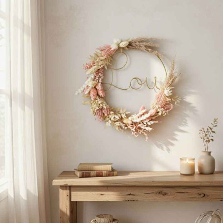 Couronne de fleurs séchées personnalisée