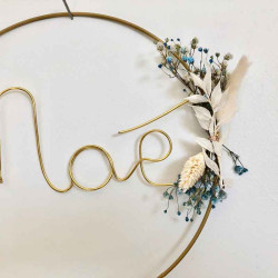 couronne prénom fleurs séchées