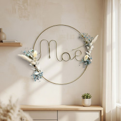 Couronne de fleurs prénom personnalisée