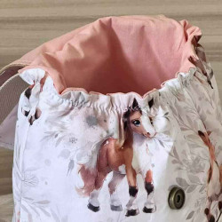 Sac à dos fille crèche tissu cheval