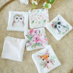 Lingettes lavables carrées Bébé en Bambou oeko-tex Animaux