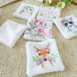 Lingettes lavables Bambou oeko-tex Animaux de la Forêt