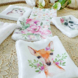 Lingettes bébé lavables tissus animaux