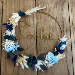 couronne prénom fleurs séchées