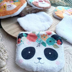 Lingette lavable bébé panda
