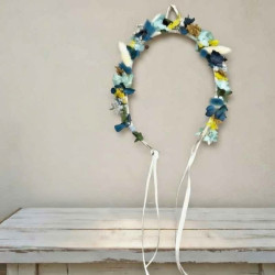 Couronne de fleurs séchées pour cheveux