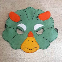 Masque Dinosaure Tricératops en feutrine