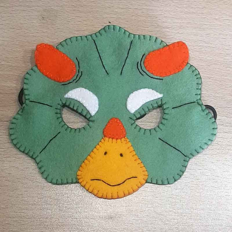 Masque Dinosaure Tricératops en feutrine