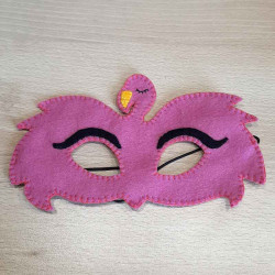 Masque Flamant rose en feutrine