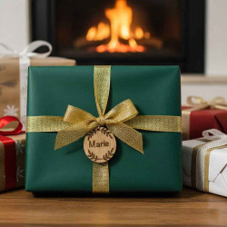 étiquette en bois naturel gravée