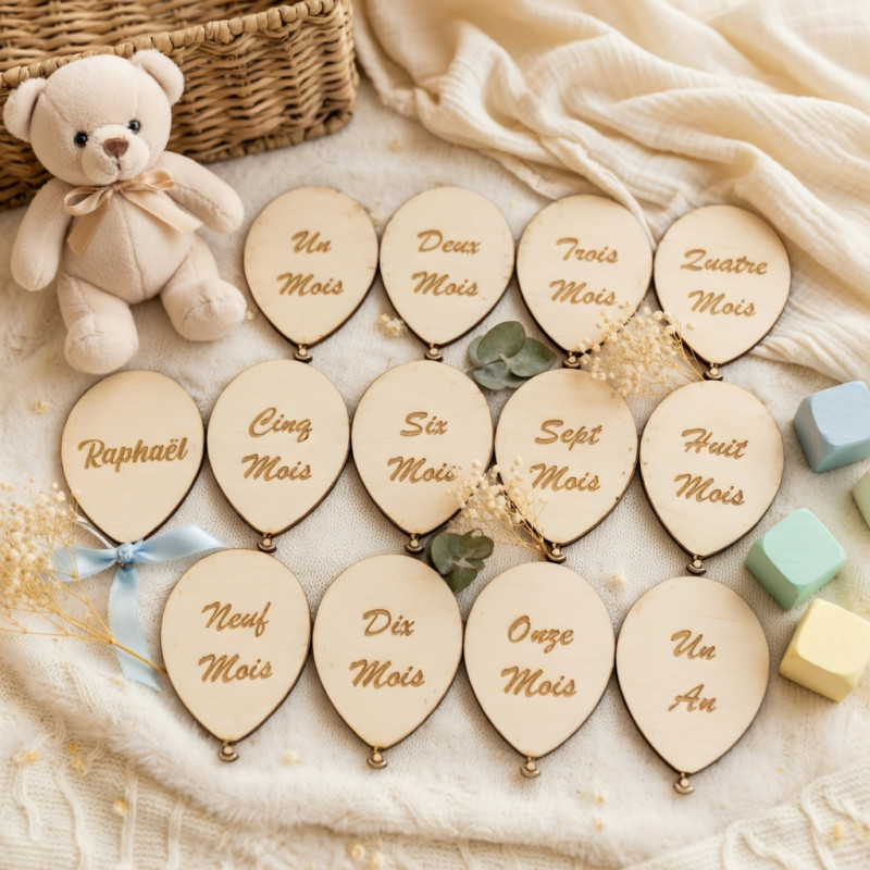 Cartes étapes ballons pour bébé 12 mois